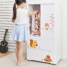 【+O 家窩】貝格雙開門式兒童吊掛衣櫃-松鼠艾瑞-DIY