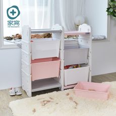 【+O家窩】伊格玩具直取收納雙櫃組(4大1小收納箱)-DIY(2色可選)