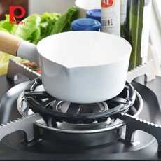 【日本珍珠金屬】瓦斯爐縮口鑄鐵輔助爐架(小型鍋壺專用)-直徑14cm