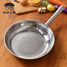 【丹麥HOLM】單柄耐磨不鏽鋼平底煎鍋-28cm