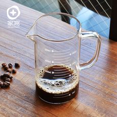 【+O家窩】悶蒸十五附刻度耐熱玻璃咖啡公杯量壺-500ml