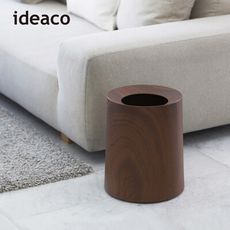 【日本 ideaco】胡桃木紋家用垃圾桶-11.4L