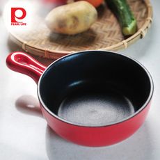 【日本珍珠金屬】片手耐熱不沾焗烤鍋-熱情紅15cm