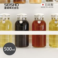 【日本星硝SEISHO】日製單手快掀扣式玻璃密封醬料瓶-500ml