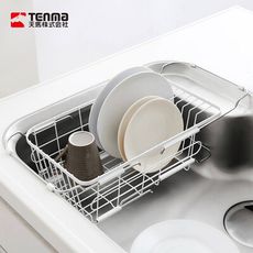 【日本天馬】廚房系列寬型伸縮式碗盤瀝水籃