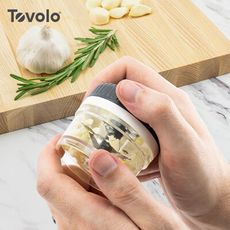 【美國Tovolo】手動旋轉式迷你絞蒜器(附刮板)