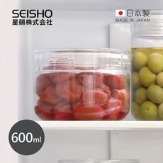 【日本星硝SEISHO】日製淺型寬口徑清透玻璃儲物罐-600ml
