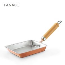 【日本田邊金具】純銅木柄玉子燒鍋-12cm