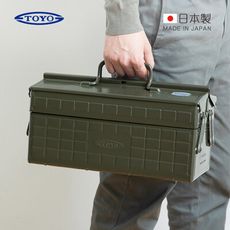 【日本TOYO】ST-350 日製提把式鋼製雙層兩段式工具箱 (34公分/收納箱/手提箱)