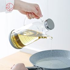 【日本霜山】高透耐熱防漏不鏽鋼蓋玻璃油壺-750ml
