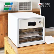 【日本仲林】日本製鋼製桌上型A4文件櫃/資料櫃(附鎖)-3低抽+1高抽