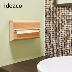 【日本 ideaco】橡木紋ABS壁掛/桌上兩用擦手紙架