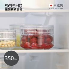【日本星硝SEISHO】日製淺型寬口徑清透玻璃儲物罐-350ml