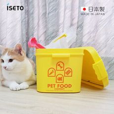 【日本ISETO】日製粉彩寵物飼料密封收納桶(附夾勺)-7L
