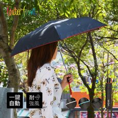 【日本Waterfront】摩登酷黑晴雨兩用一鍵自動開收摺疊傘-4色可選