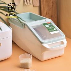 【新加坡CITYLIFE】奈米抗菌PP斜取式雜糧儲米箱(附量杯)-7L