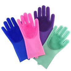 【韓國熱銷】矽膠洗碗手套 (1雙入) 清潔手套/家事手套 隨機出