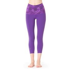 【NAMASTE】Kali 無縫雙色八分瑜珈褲 - 紫羅蘭
