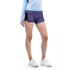 【NAMASTE】Tilly 網布剪接造型短褲 - 麻紫  運動短褲/瑜珈短褲