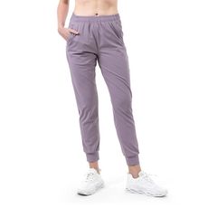 【NAMASTE】Beini 舒適休閒束口褲(後腰口袋) - 粉紫