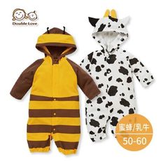DL長袖連身衣 帶帽 兔衣 睡袋 新生兒服 寶寶 造型服 外出服 (50~60碼)【GD0072】