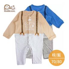 日本假兩件毛圈春秋款連身衣 新生兒服 寶寶衣(70/80碼)紗布衣 連身衣【GD0016】