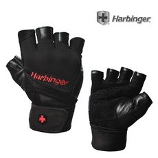 【HARBINGER】#1140 男款 黑色 重訓健身用專業護腕手套 PRO WRISTWRAP M