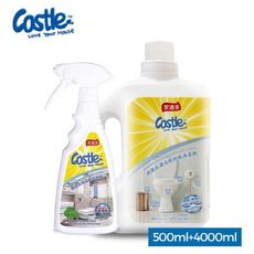 【Castle家適多】消臭去漬浴廁地板清潔劑4000ml+強效去漬浴廁清潔劑500ml