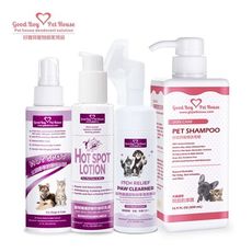 【GBPH好寶貝】癢癢舒敏防舔咬噴霧+腳掌清潔慕斯+防舔咬乳液+問題肌修復洗毛精