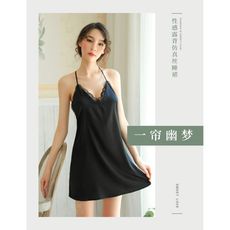 深v露乳仿 真絲性感睡衣裙 透視睡衣 激情套裝用品7838