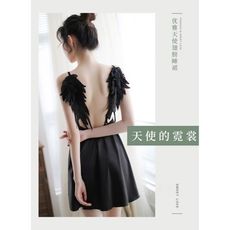 白天使黑惡魔蕾絲透視吊帶深v 優雅性感睡裙 誘惑激情套裝 內衣7812