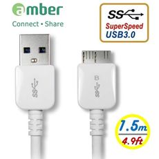 amber mirco USB 3.0 B公對A公隨身硬碟極速傳輸線 三星note3/s5快充線