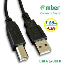 amber USB印表機/事務機傳輸線材_3N無氧銅(OFC) USB-A公 x USB B-公
