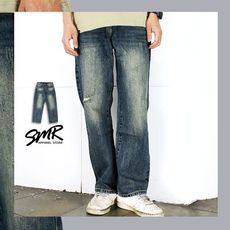 長褲-刷痕刷色牛仔寬褲-簡單百搭款《99936517》藍色『RFD』