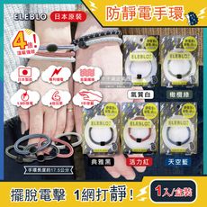 日本ELEBLO頂級4倍強效條紋編織防靜電手環1入/盒(1.9秒急速除靜電髮圈)