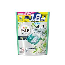 日本P&G Bold-新4D炭酸機能4合1強洗淨2倍消臭柔軟香氛洗衣凝膠球-淺綠色植萃花香22顆/袋