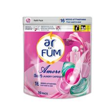 德國AR FUM紡優美-5效合1酵素除垢柔順護衣護色芳香洗衣凝膠囊球50顆/袋-至愛心心珠