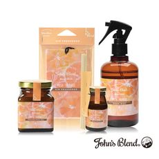 【日本John's Blend】室內香氛組合-橙麝香(擴香膏+噴霧+掛片+迷你擴香瓶)
