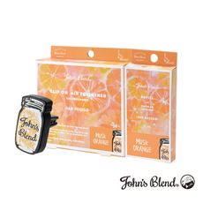 【日本John's Blend】車用夾式造型擴香盒+補充包(3枚/盒) 白麝香/橙麝香(公司貨)