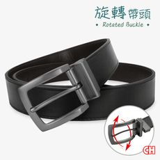 【CH-BELT 銓丞皮帶】男旋轉扣皮帶 雙面二色 男紳士皮帶腰帶(雙面用)