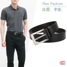 【CH-BELT 銓丞皮帶】男休閒時尚皮帶 百搭中性皮帶腰帶(黑)