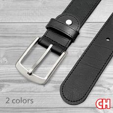 【CH-BELT 銓丞皮帶】男皮帶簡約帥氣中性休閒男皮帶腰帶(黑/咖)