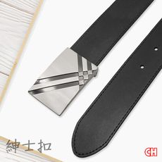 【CH-BELT 銓丞皮帶】休閒男皮帶  沉穩商務 男紳士扣皮帶腰帶(黑)