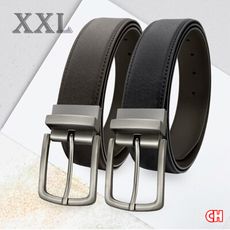 【CH-BELT 銓丞皮帶】加長休閒皮帶 XXL加大腰 針扣夾座 男皮帶腰帶(黑/咖XXL)