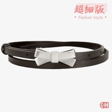 【CH-BELT 銓丞皮帶】甜美蝴蝶結造型 超細版女生皮帶腰帶(咖)