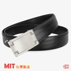 【CH-BELT 銓丞皮帶】免打孔內穿式自動皮帶 男紳士休閒皮帶腰帶(黑)