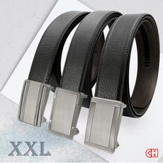 【CH-BELT 銓丞皮帶】加長內穿式自動皮帶 XXL加大腰 男皮帶腰帶(多款-黑XXL)