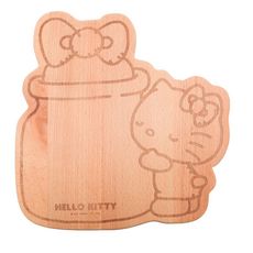 三麗鷗 Sanrio 凱蒂貓 Hello kitty 造型櫸木砧板 隔熱墊 麵包盤【5icoco】