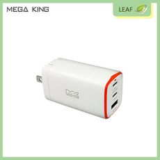 MEGA KING 65W TypeC 充電頭 旅充頭 GaN氮化鎵PD三孔旅充頭(2C1A) 白