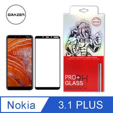 【格森GRAZEN】NOKIA 3.1 PLUS 滿版 鋼化玻璃(黑)